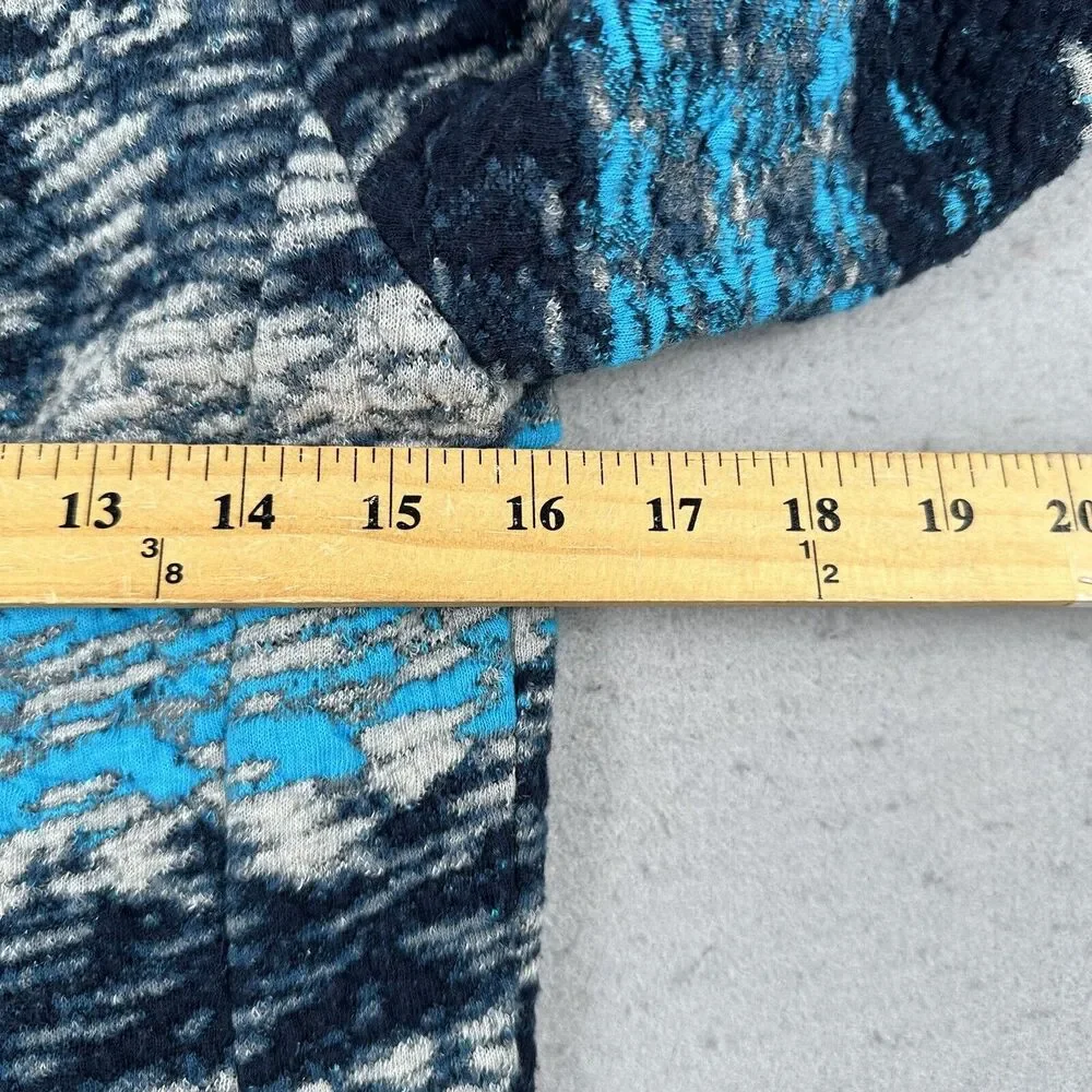 Fox’s Europe Knit Jacket Women’s 34 Blue Cotton‎ Art To Wear Long Sleeve Pockets